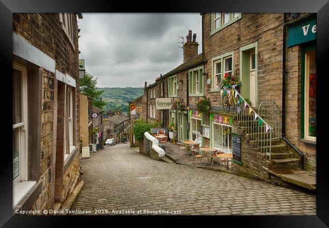 The Main Street -Haworth West Yorkshire Framed Print by David Tomlinson