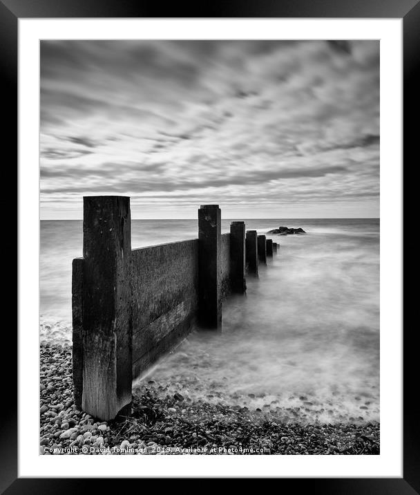 The Groynes - Cleveleys Lancashire  Framed Mounted Print by David Tomlinson