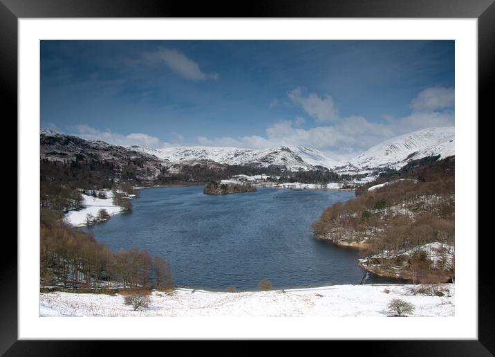 Winter at Grasmere - Lake District  Framed Mounted Print by David Tomlinson
