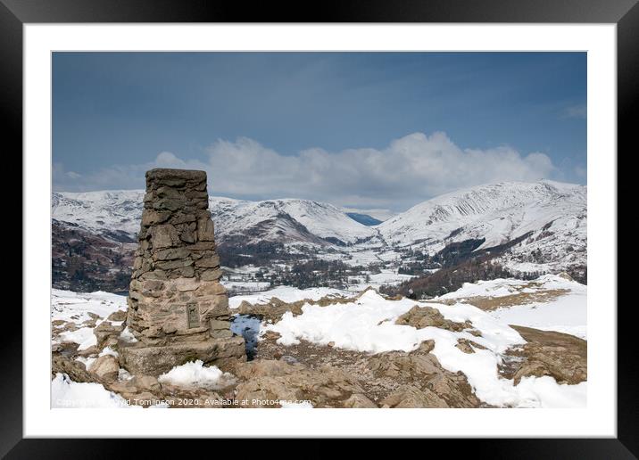 Trigg point Loughrigg Fell - Cumbria  Framed Mounted Print by David Tomlinson