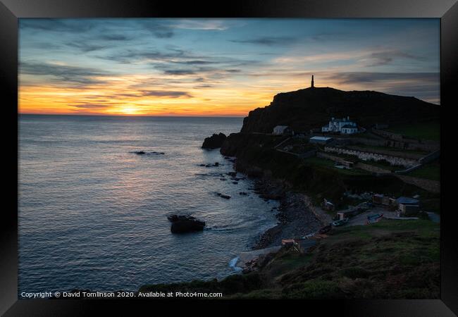 Sunset at Cape Cornwall Framed Print by David Tomlinson