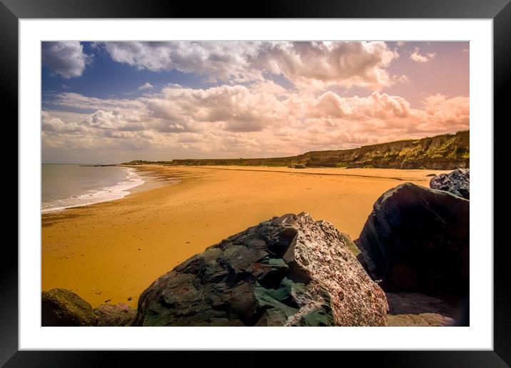 Beach at Sunset Framed Mounted Print by Stuart Atton