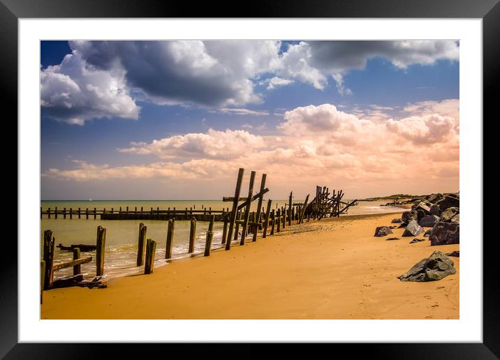 Beach in Summer Framed Mounted Print by Stuart Atton