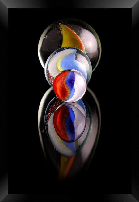 Colourfull marbles Framed Print by Tony Claes