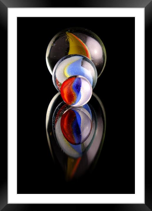 Colourfull marbles Framed Mounted Print by Tony Claes