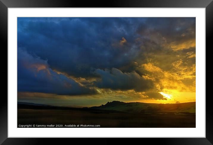 Majestic Sunset over The Roaches Framed Mounted Print by tammy mellor