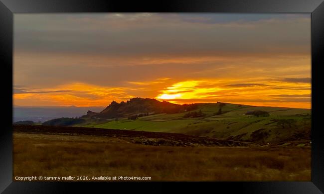 Majestic Sunset over the Roaches Framed Print by tammy mellor