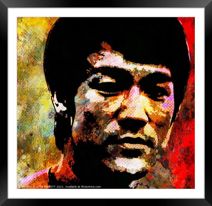 Bruce Lee Framed Mounted Print by OTIS PORRITT