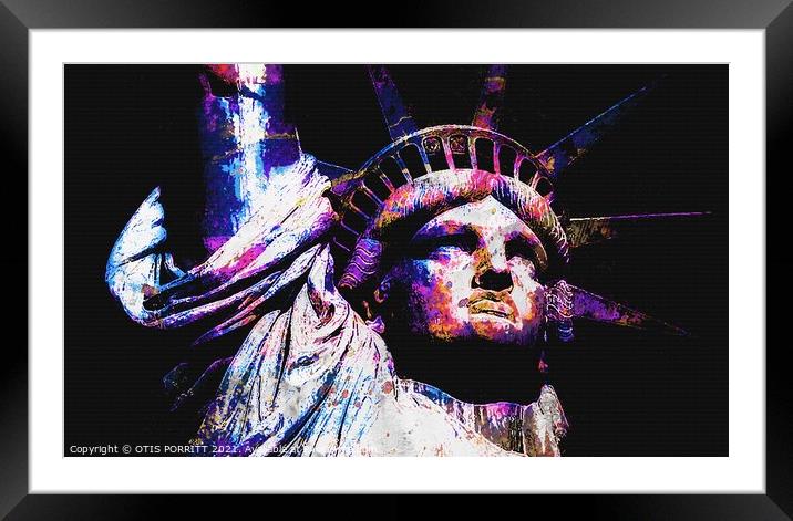 STATUE OF LIBERTY 8 Framed Mounted Print by OTIS PORRITT