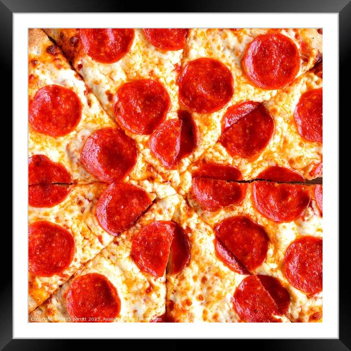 PEPPERONI PIZZA 14 Framed Mounted Print by OTIS PORRITT