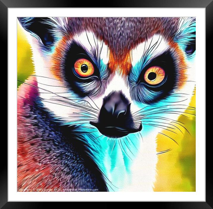 Ring-tailed lemur 4 Framed Mounted Print by OTIS PORRITT