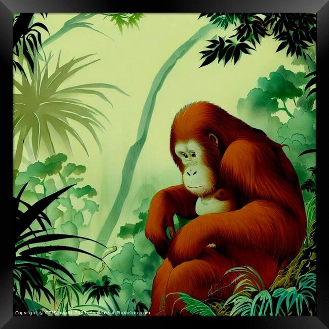 Orangutan Ukiyo-e 2 Framed Print by OTIS PORRITT