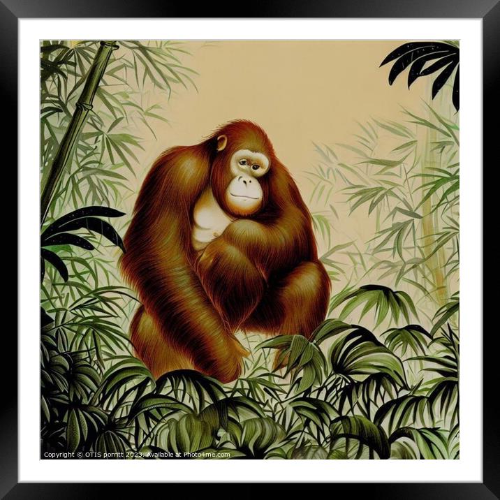 Orangutan Ukiyo-e  Framed Mounted Print by OTIS PORRITT