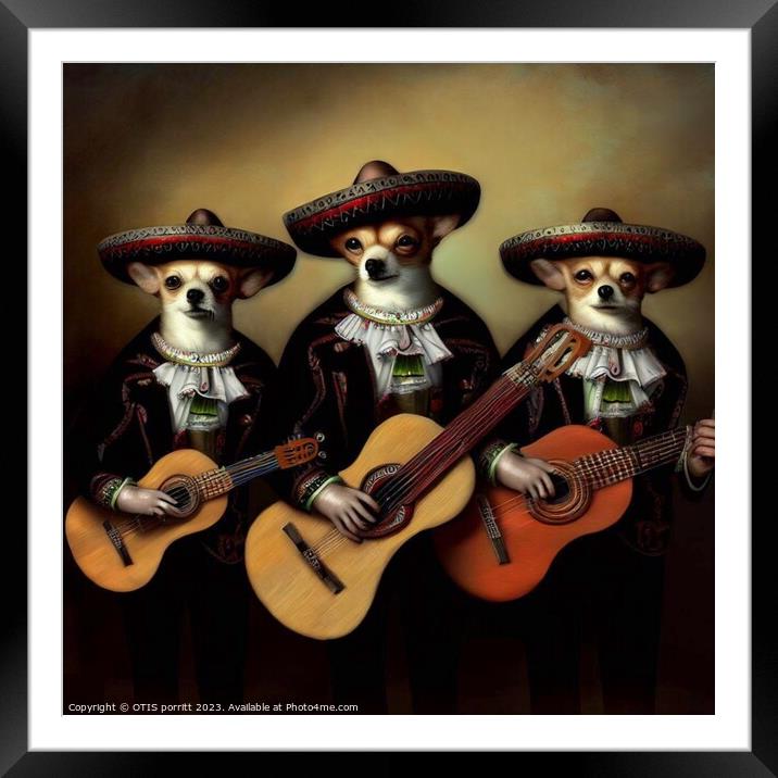 CHIHUAHUA MARIACHI BAND 4 Framed Mounted Print by OTIS PORRITT