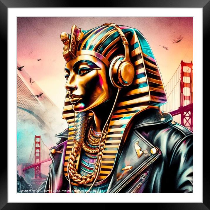 KING TUT GOLDEN GATE BRIDGE 7 Framed Mounted Print by OTIS PORRITT