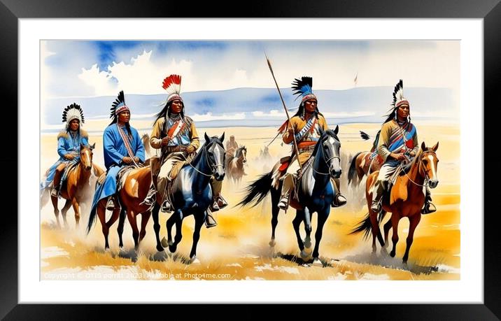 PLAINS WARRIORS 8 Framed Mounted Print by OTIS PORRITT