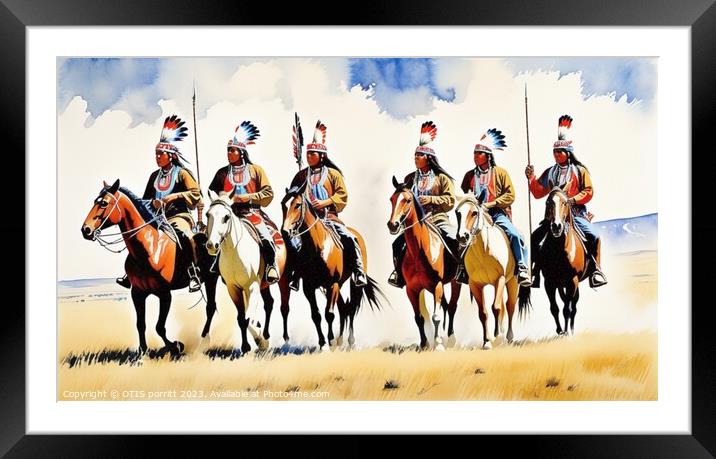 PLAINS WARRIORS  Framed Mounted Print by OTIS PORRITT