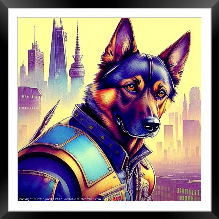 STEAMPUNK GERMAN SHEPHERD 6 Framed Mounted Print by OTIS PORRITT