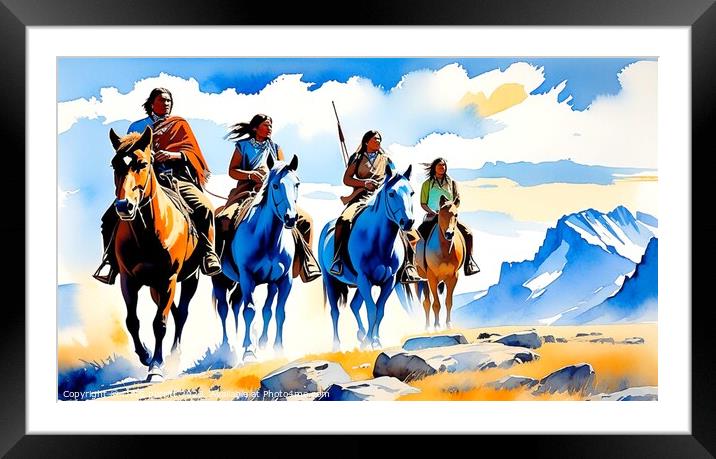 PLAINS INDIAN 5 Framed Mounted Print by OTIS PORRITT