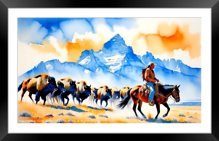 PLAINS INDIAN 6 Framed Mounted Print by OTIS PORRITT