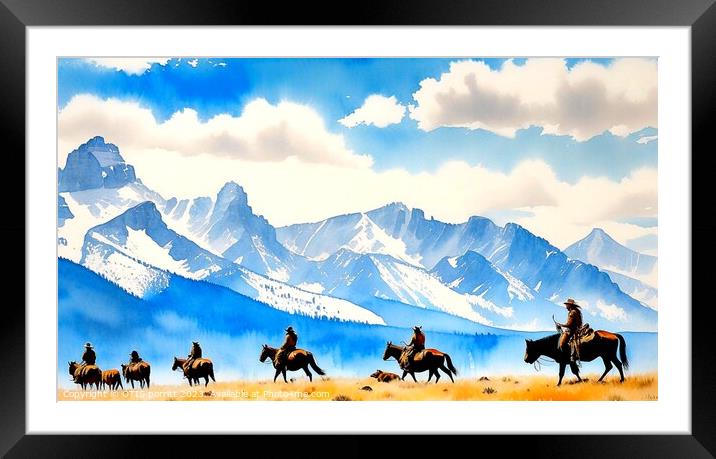 PLAINS INDIAN 7 Framed Mounted Print by OTIS PORRITT