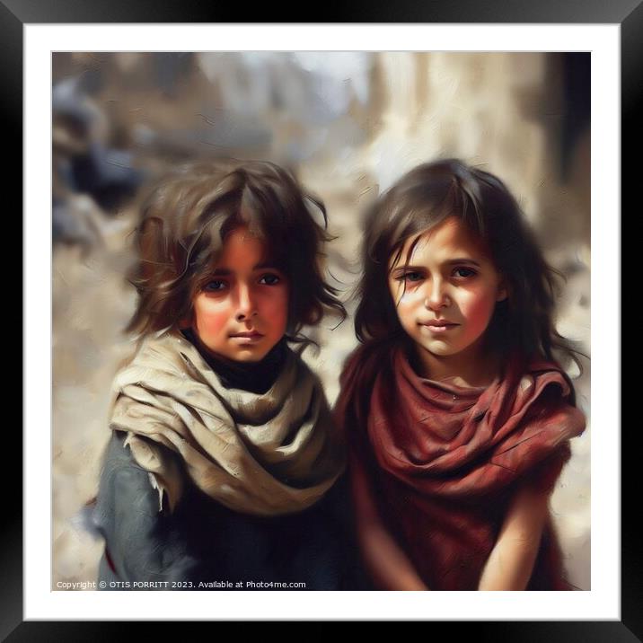 CHILDREN OF WAR (CIVIL WAR) SYRIA 2 Framed Mounted Print by OTIS PORRITT