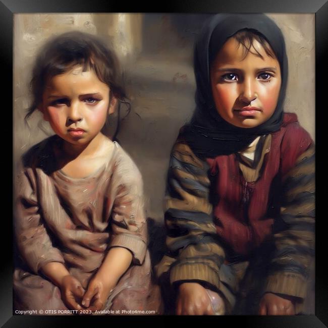 CHILDREN OF WAR (CIVIL WAR) SYRIA 4 Framed Print by OTIS PORRITT