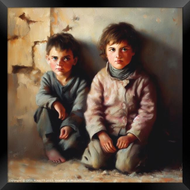 CHILDREN OF WAR (CIVIL WAR) SYRIA 5 Framed Print by OTIS PORRITT