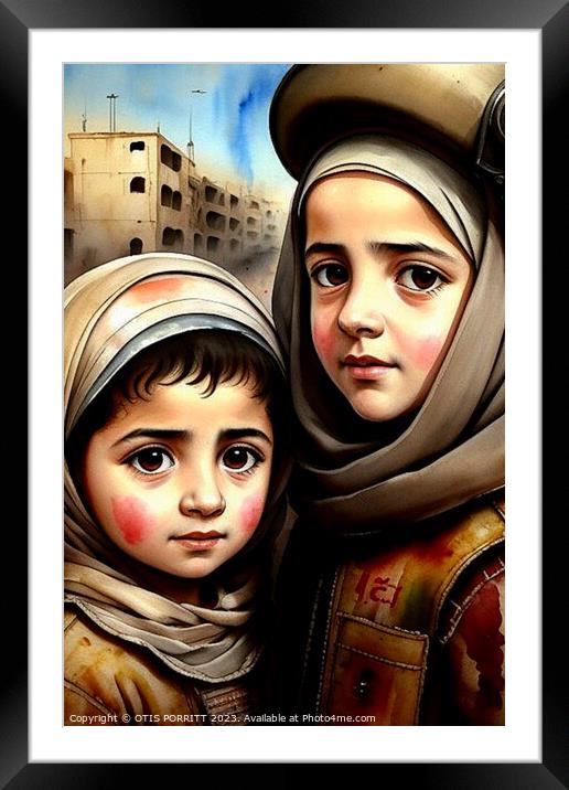 CHILDREN OF WAR (CIVIL WAR) SYRIA  Framed Mounted Print by OTIS PORRITT