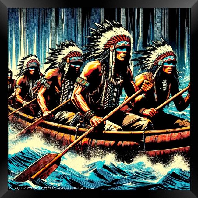 WARRIORS OF THE WASTELANDS-RIVER RUN 4 Framed Print by OTIS PORRITT