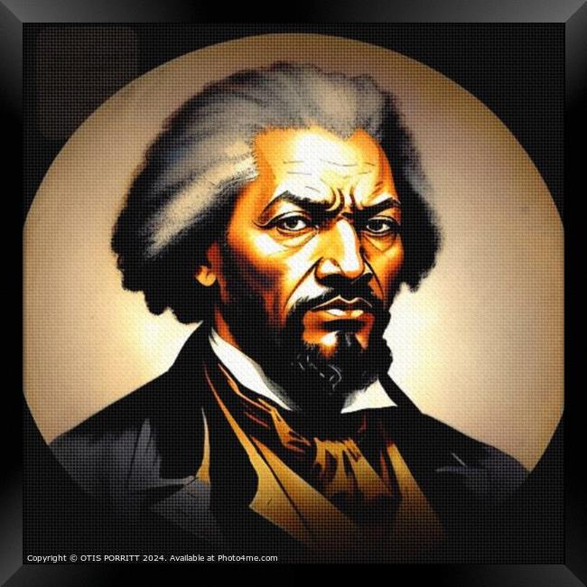 FACES OF FREDERICK DOUGLASS 7 Framed Print by OTIS PORRITT