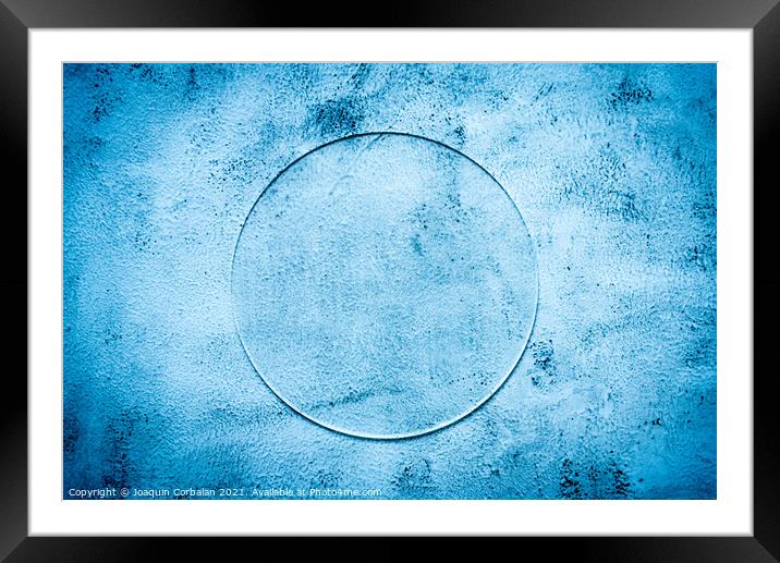 Marble background with a transparent circle in the center of lab Framed Mounted Print by Joaquin Corbalan
