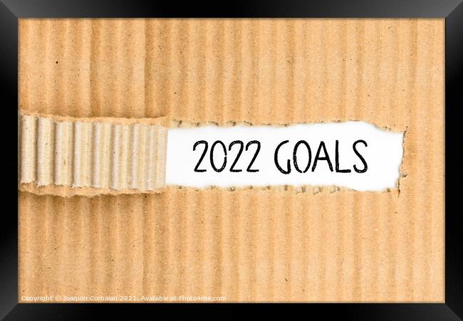 Documents with the most important Goals for 2022, written on its Framed Print by Joaquin Corbalan
