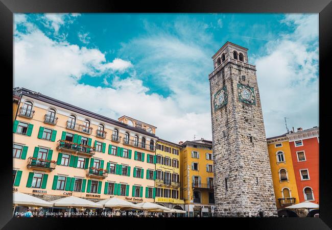 Riva del Garda, Italy - September 22, 2021: Colorful streets of  Framed Print by Joaquin Corbalan