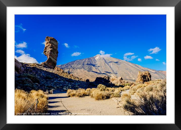 Los Roques are volcanic rock formations in Tenerife, some near t Framed Mounted Print by Joaquin Corbalan