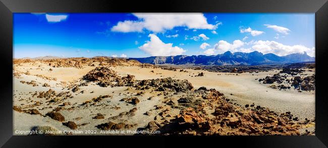 Panoramic view of the landscape of the San Jose Mines, made of p Framed Print by Joaquin Corbalan