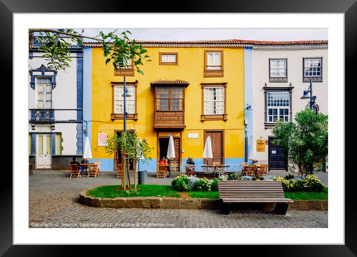  Colorful facades in the streets of the old town of San cristoba Framed Mounted Print by Joaquin Corbalan
