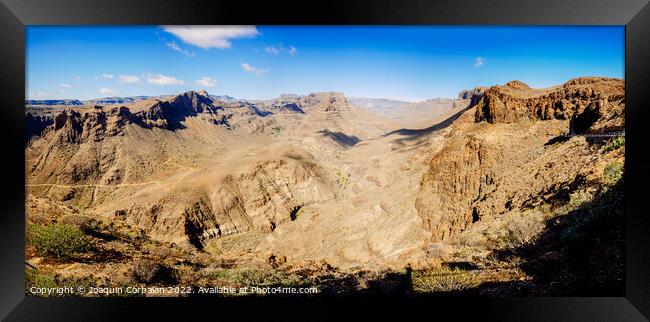 Views of the Fataga valley in Gran Canaria, from the viewpoint o Framed Print by Joaquin Corbalan