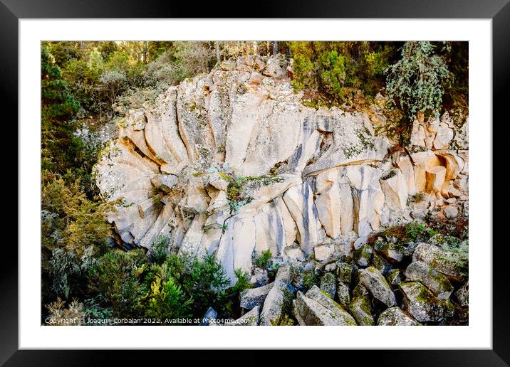 Piedra de la Rosa, curious formation of a cooled lava flow in th Framed Mounted Print by Joaquin Corbalan