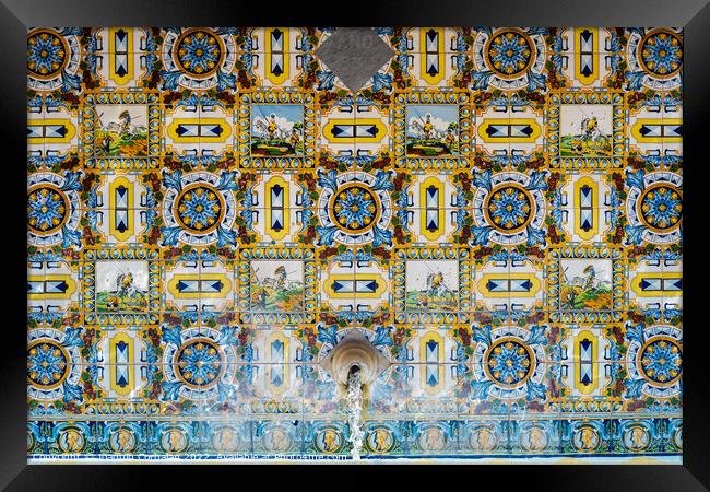 Traditional decorative tile with motifs from Castilla-La Mancha  Framed Print by Joaquin Corbalan