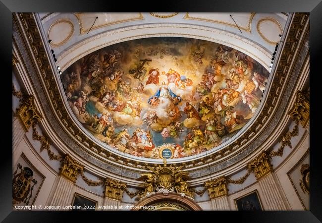 Beautiful frescoes in the dome of the cathedral of Segorbe, mast Framed Print by Joaquin Corbalan
