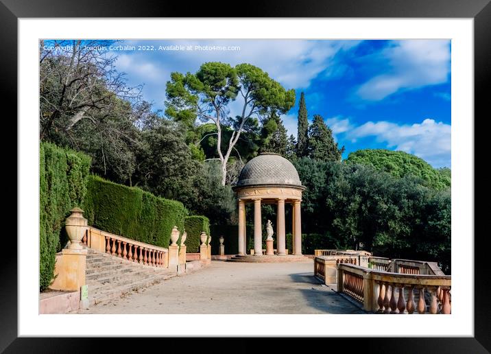 Cozy Mediterranean neoclassical style garden, with a romantic ai Framed Mounted Print by Joaquin Corbalan