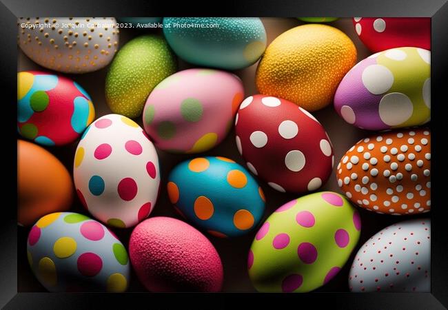Colorful easter eggs, a complete background for designs. Ai gene Framed Print by Joaquin Corbalan