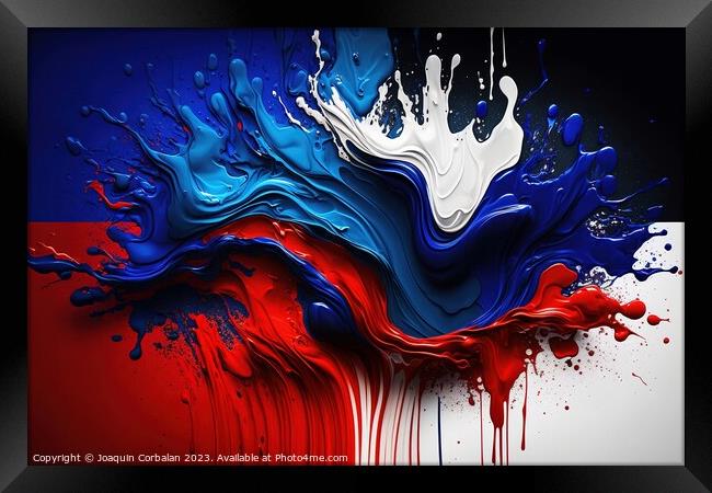 Flag of France, modern design with acrylic paint. Ai generated Framed Print by Joaquin Corbalan