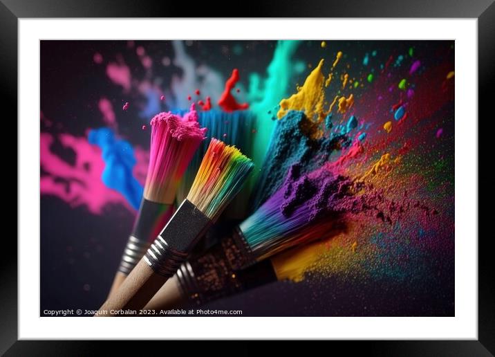 A vibrant canvas of creative expression, showcasing a rainbow of Framed Mounted Print by Joaquin Corbalan
