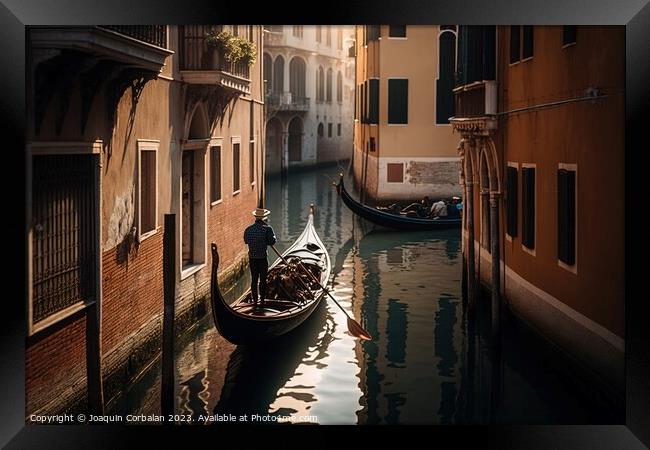 Sad and unused Venetian gondolas, tourists reject the decrepit c Framed Print by Joaquin Corbalan