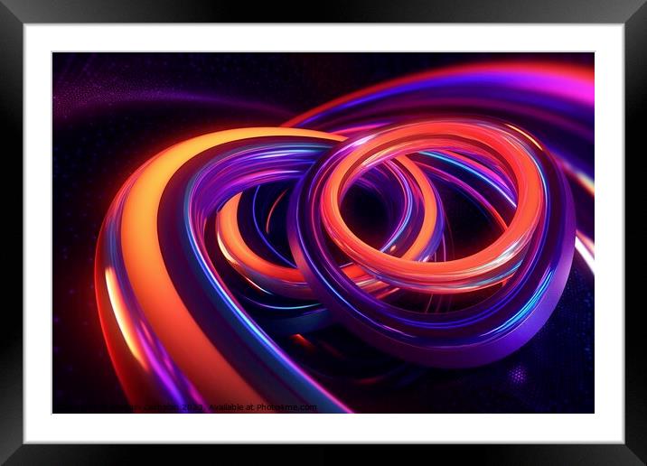 Multi-colored abstract background from a flexible tube in motion Framed Mounted Print by Joaquin Corbalan