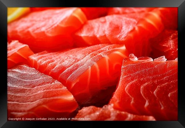 Tuna sashimi macro detail. Ai generated. Framed Print by Joaquin Corbalan