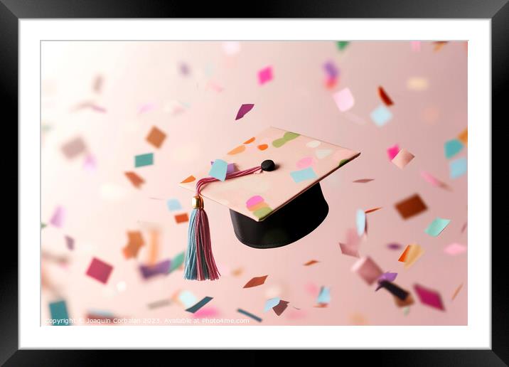 Celebrate your academic achievement with a vibrant concept of a  Framed Mounted Print by Joaquin Corbalan