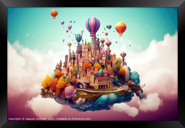 A dream world inside a bubble passing time, illust Framed Print by Joaquin Corbalan